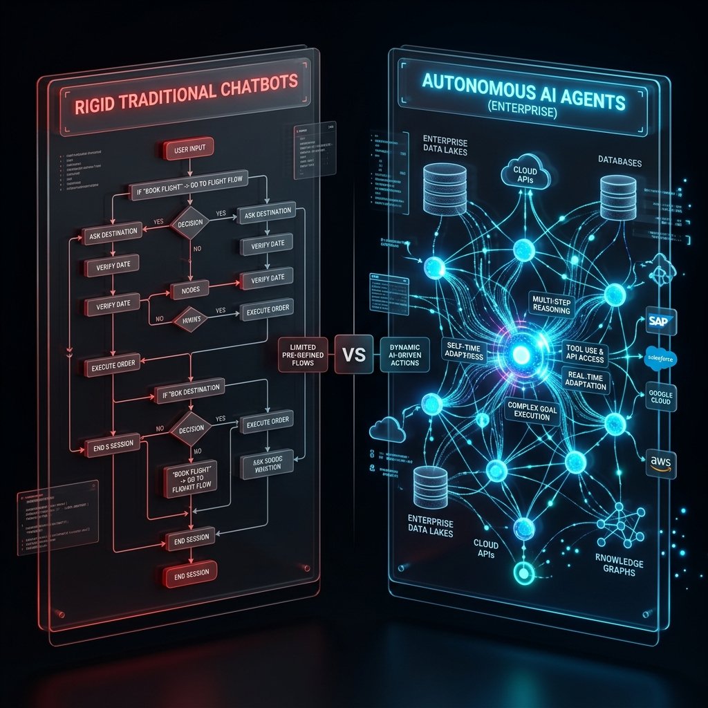 ai-agents-vs-traditional-chatbots - حلول الذكاء الاصطناعي المبتكرة من AI Profit Lab لتطوير أعمالك.