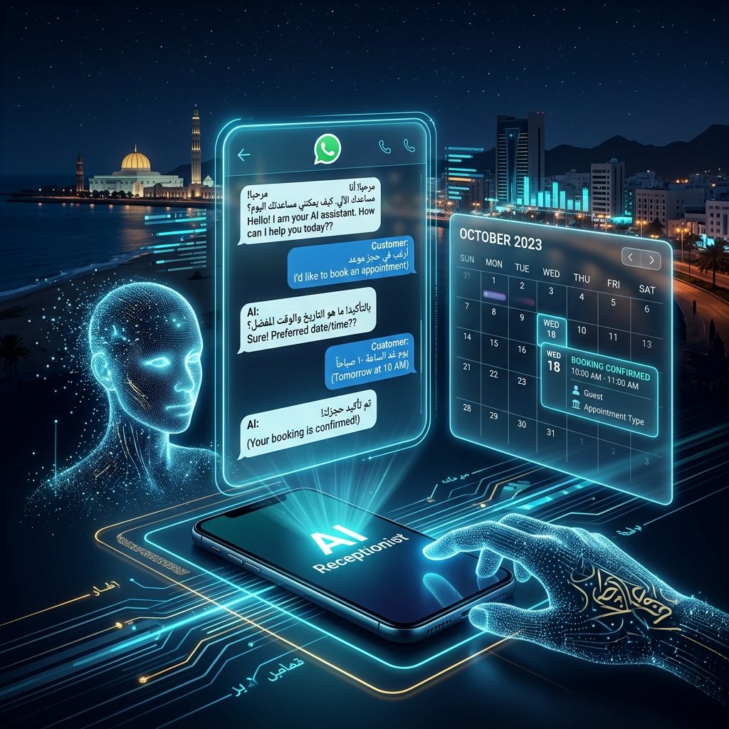 automate_customer_bookings_muscat_ai_whatsapp_receptionist - حلول الذكاء الاصطناعي المبتكرة من AI Profit Lab لتطوير أعمالك.
