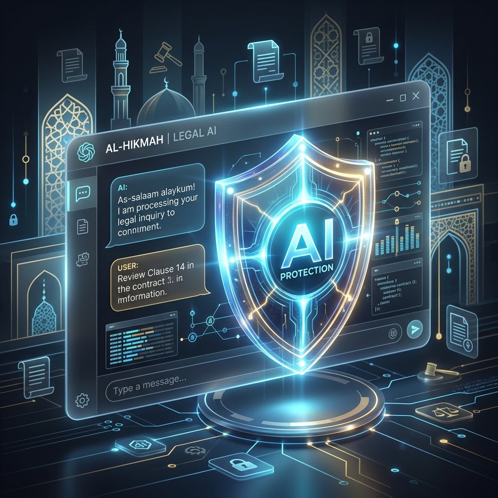Oman PDPL compliance shield with AI chatbot interface and legal documents